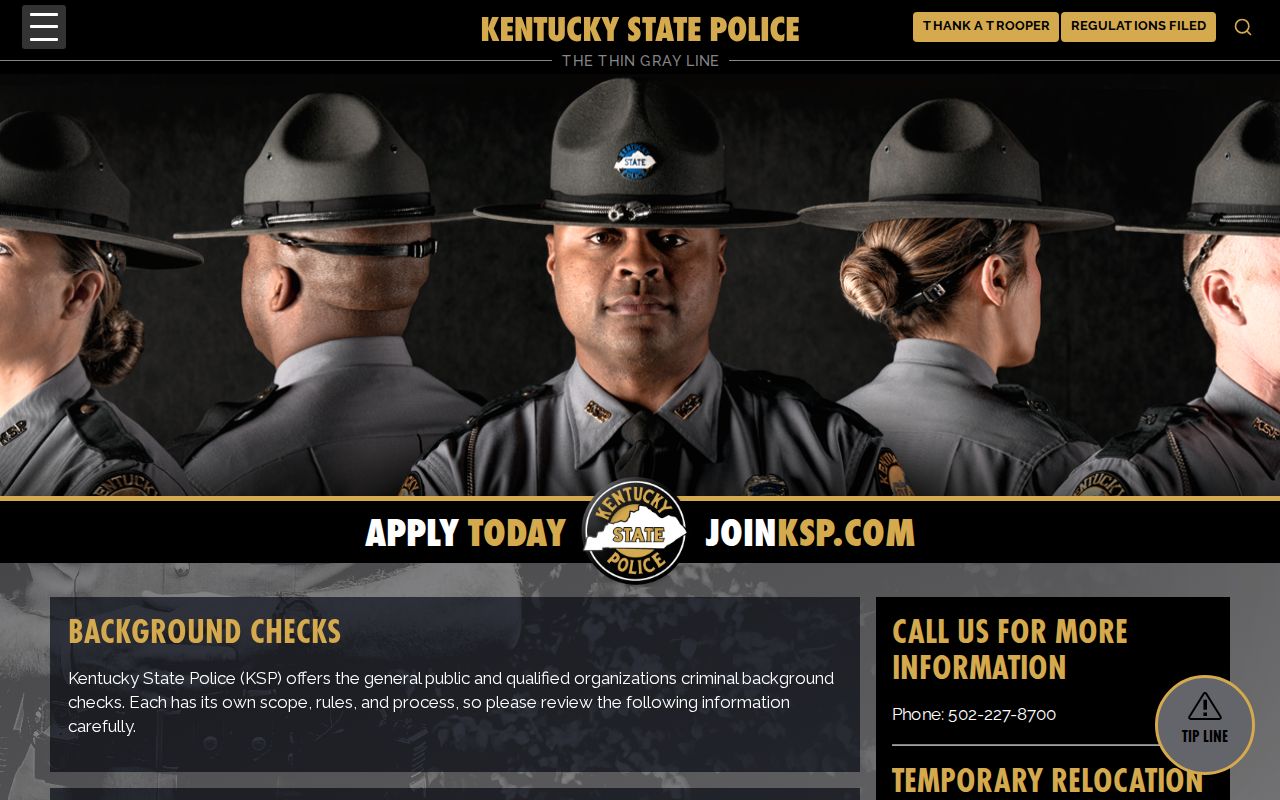 KSP repository process for Trigg County criminal history