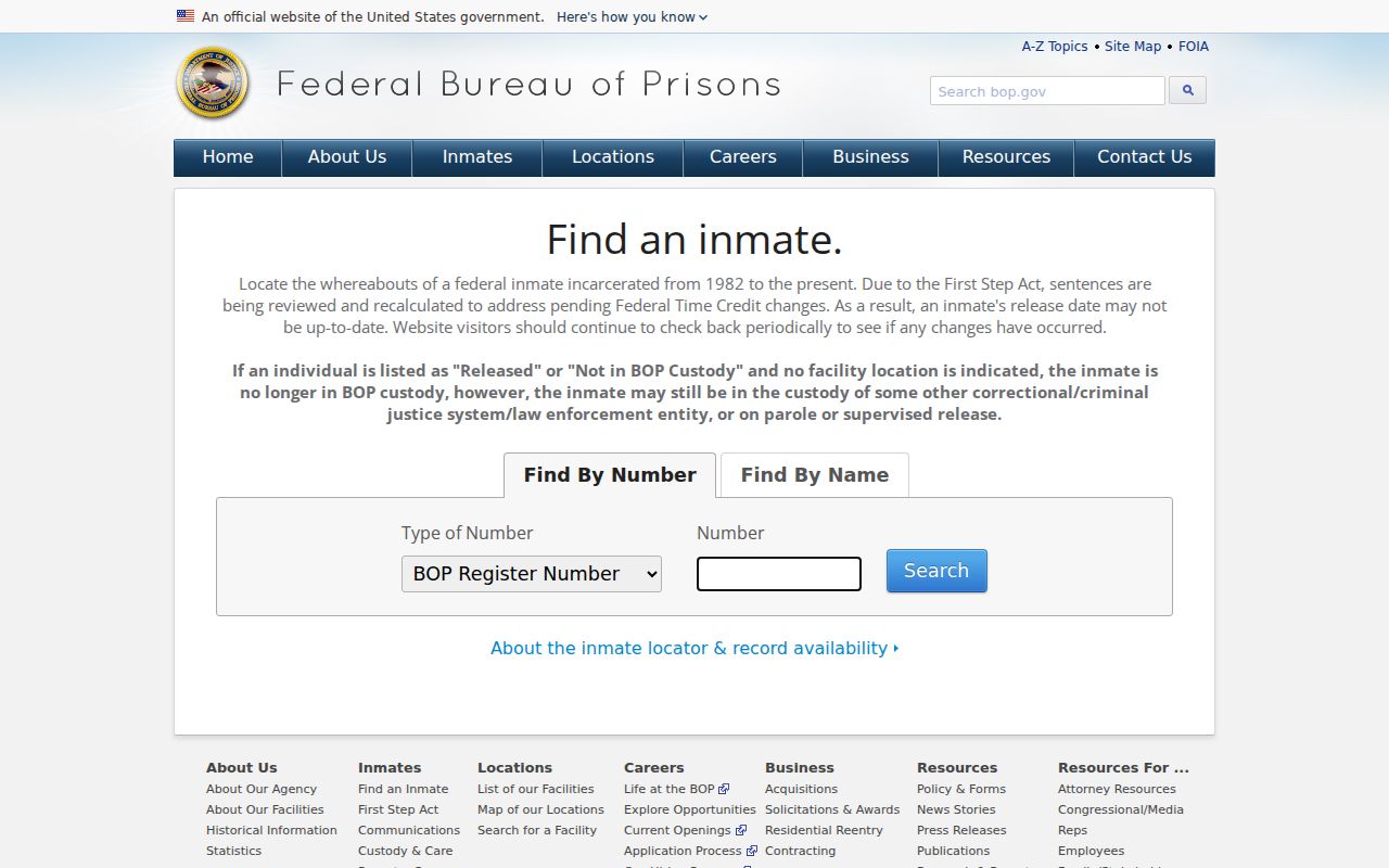 Federal inmate locator distinguished from a Trigg County arrest search